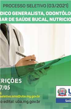 Prefeitura Municipal de Ubá Processo Seletivo Simplificado 03 2021